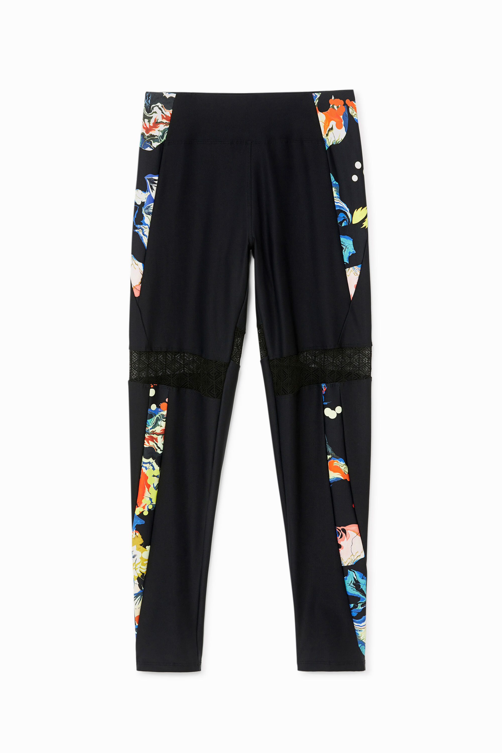 Desigual Slim Leggings Flowers In Black