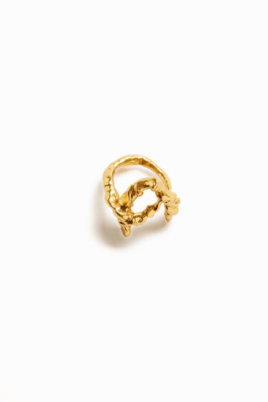 Zalio gold plated letter A ring | Desigual