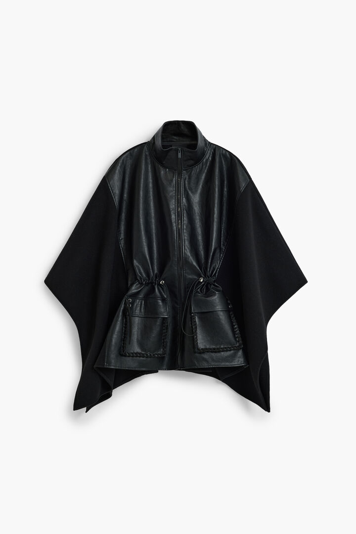 Poncho in leerlook