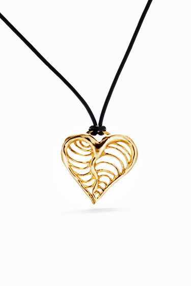 Zalio cord gold-plated heart pendant | Desigual