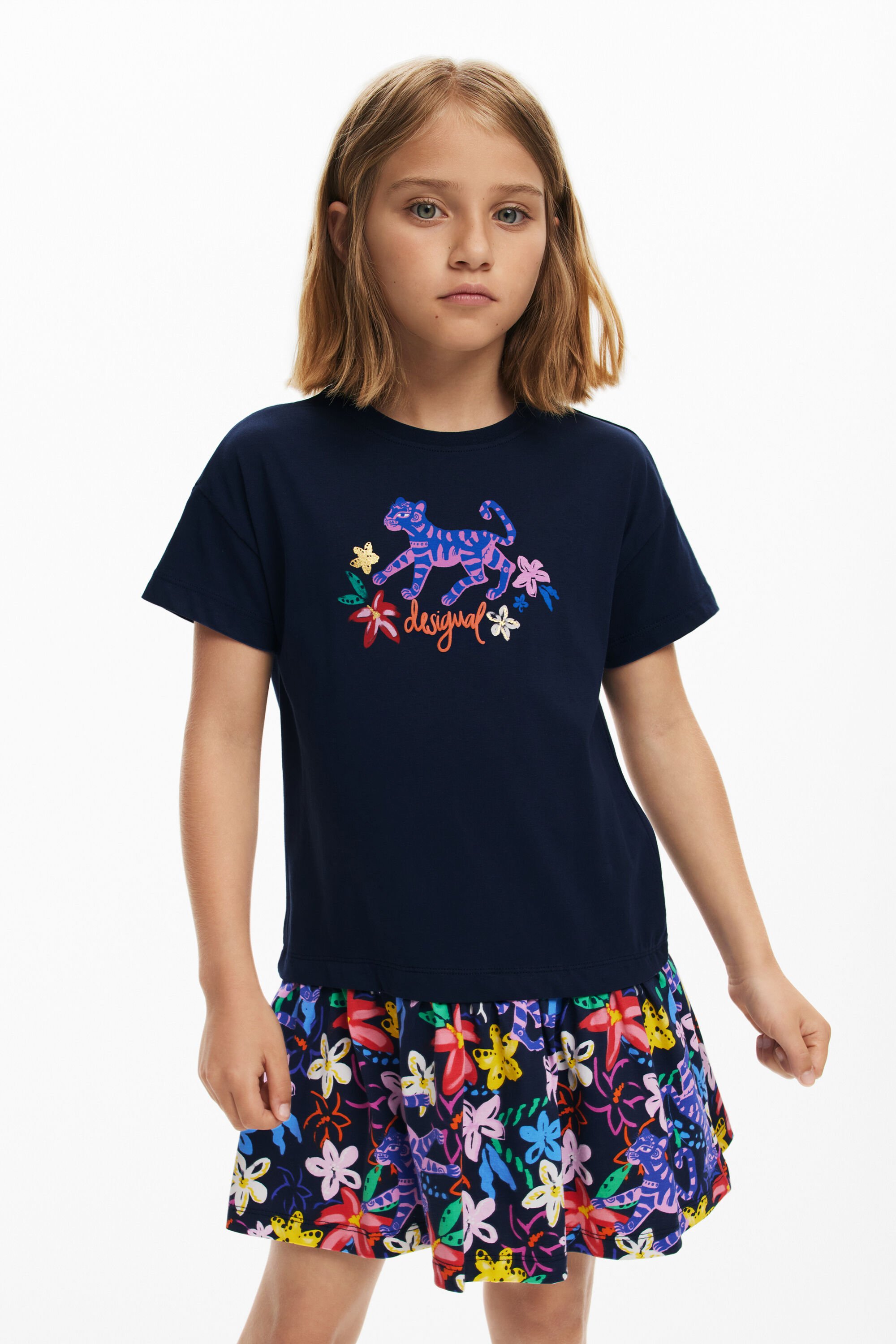 desigual Kort bedrukte jurk - BLUE