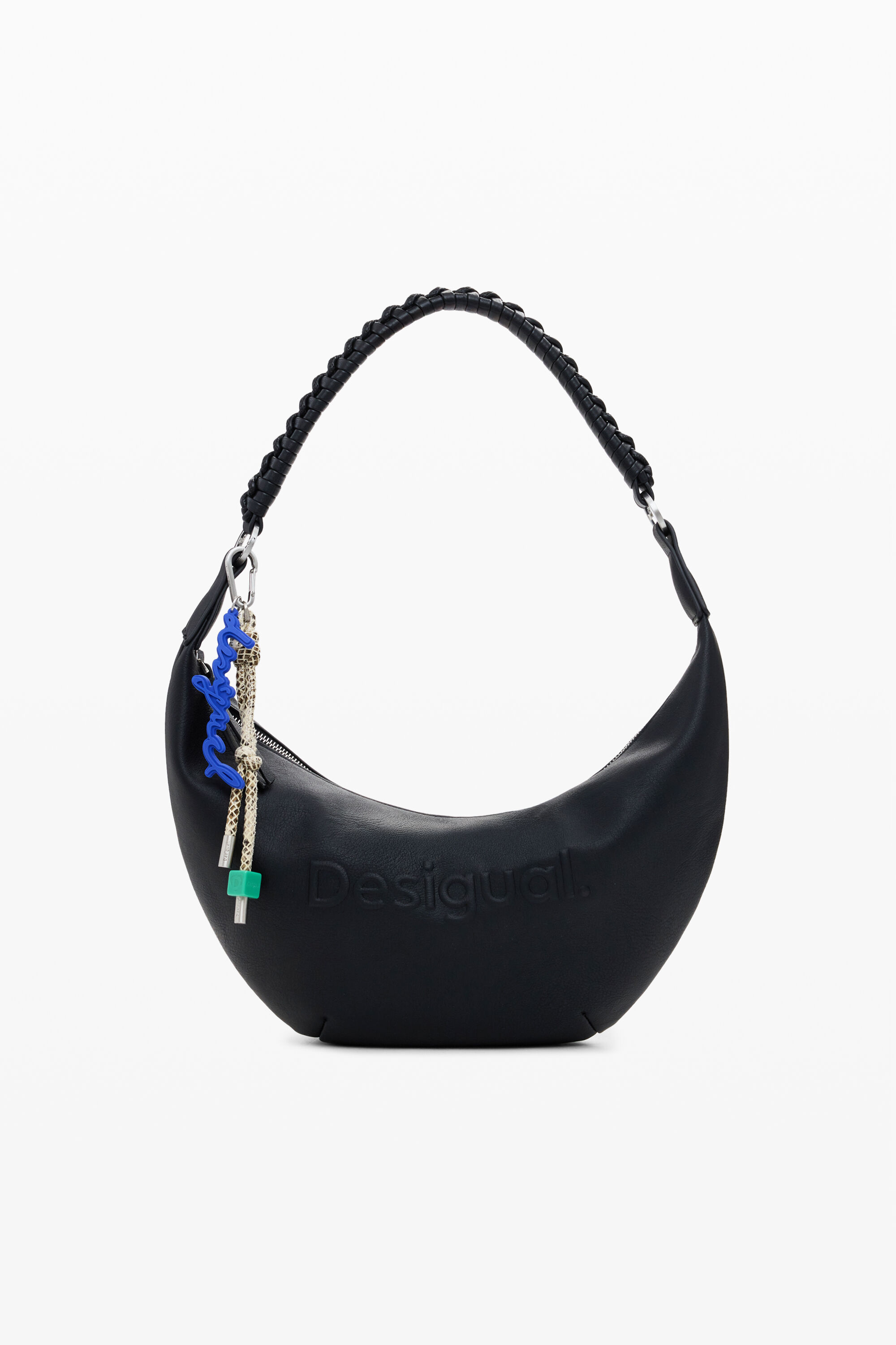 Desigual Middelgrote tas met 3D-logo in leerlook - BLACK