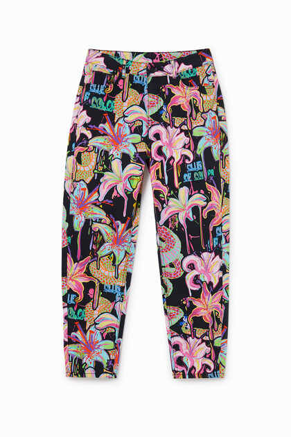 Pantalons mum fit fins al turmell