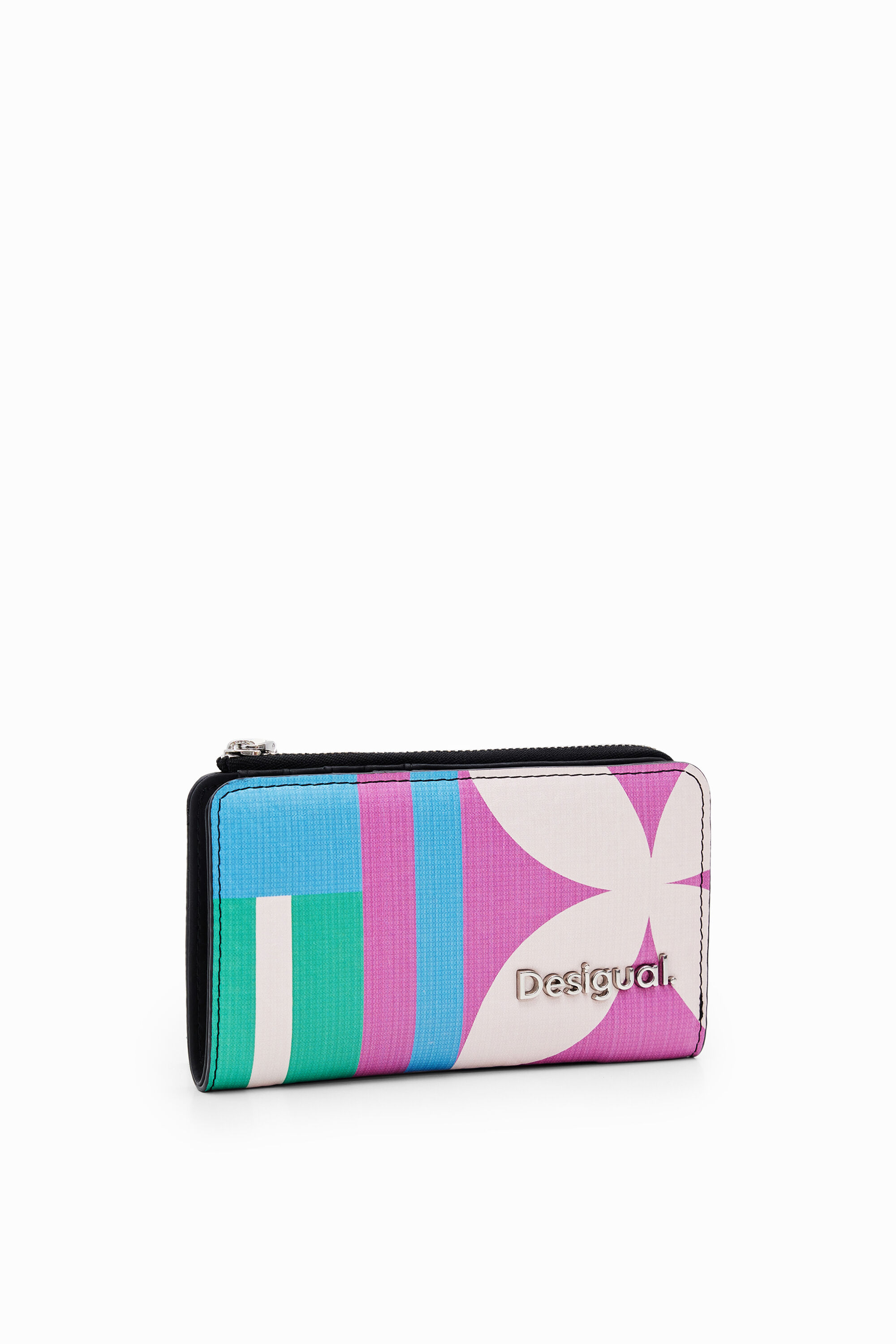 Shop Desigual M Geometric Wallet In Material Finishes