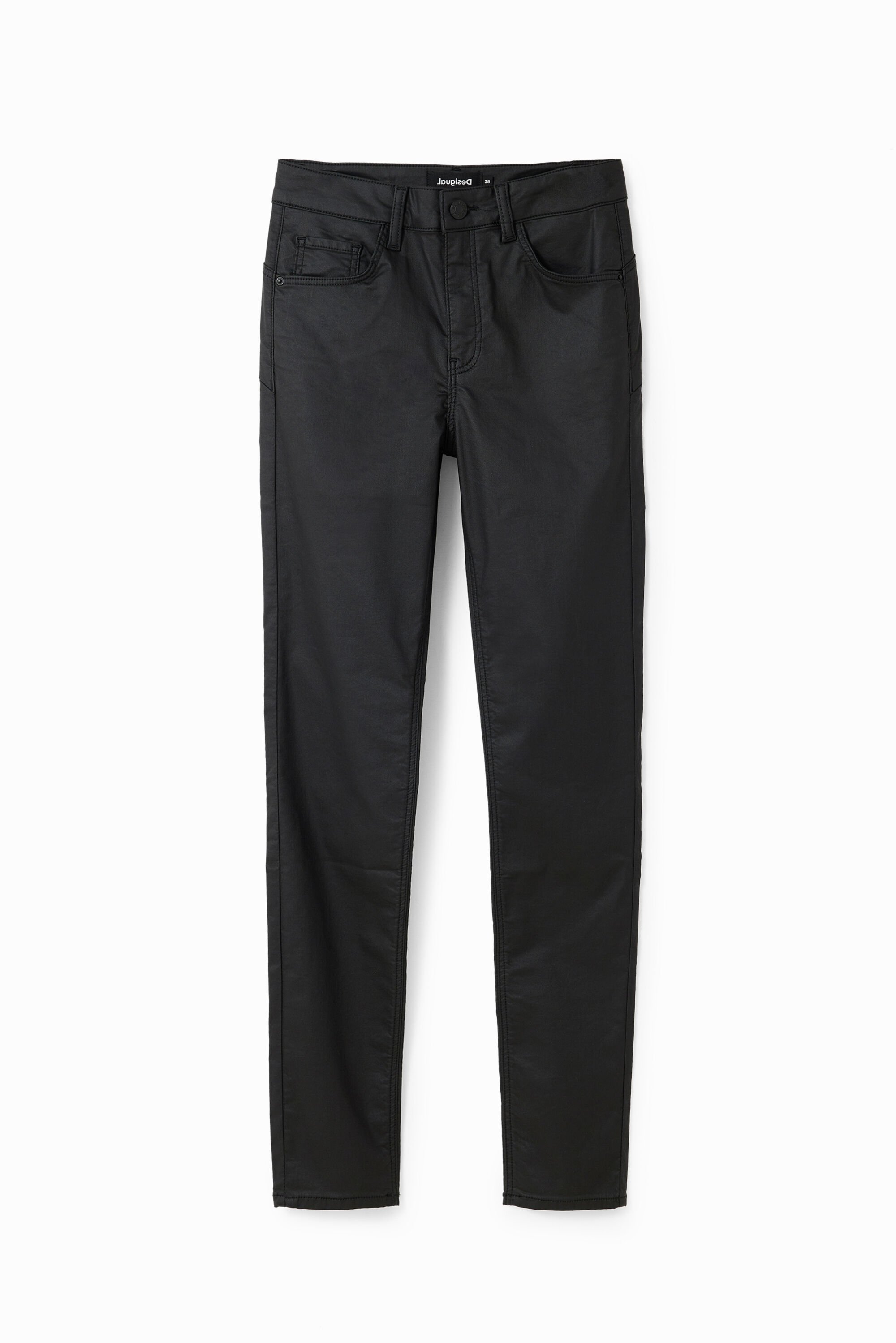 Desigual Leatherlook broek - BLACK