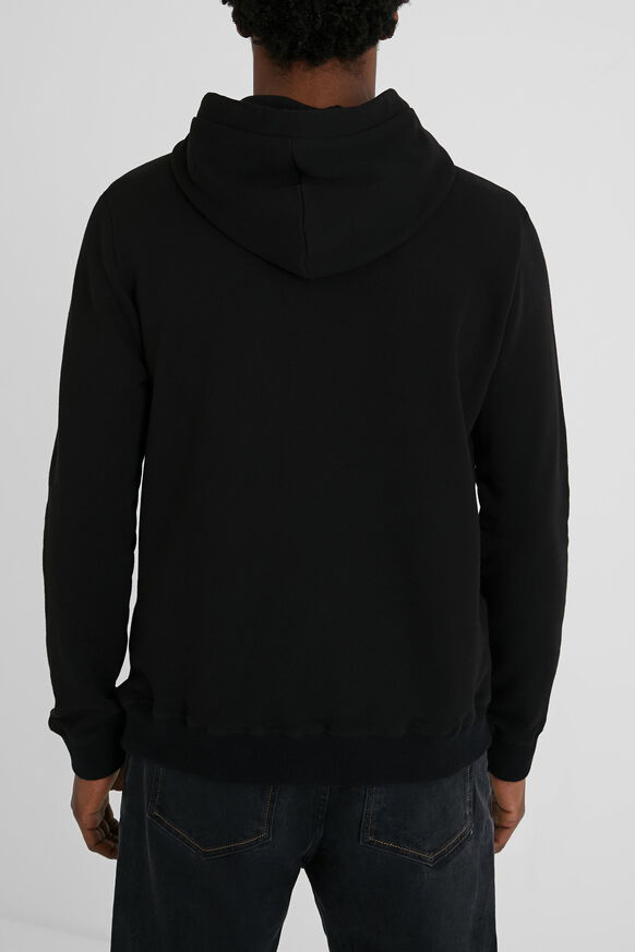 Fleece hoodie met denim patches | Desigual