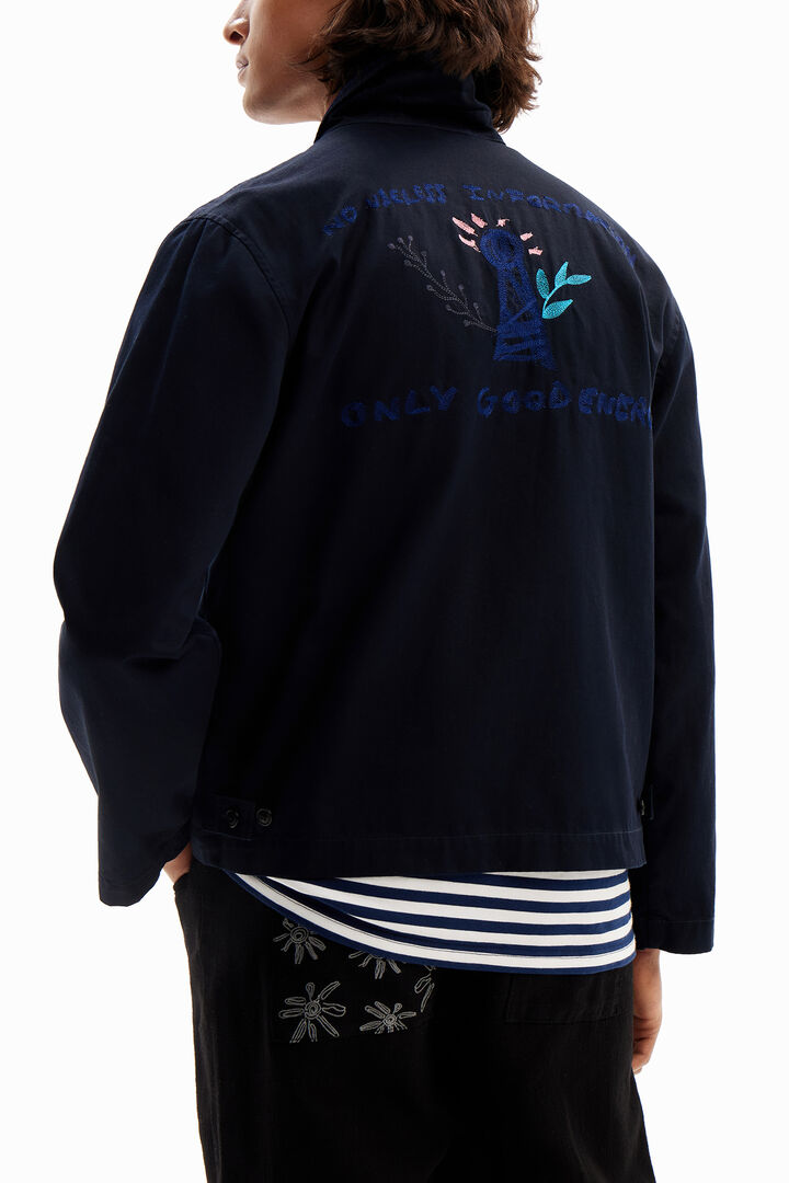 Jacket with embroidered details. | Desigual