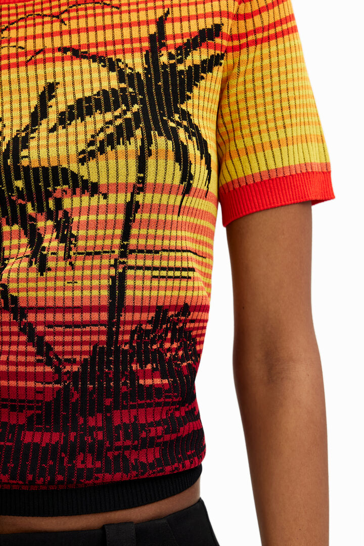 Pletena majica z motivom palm | Desigual