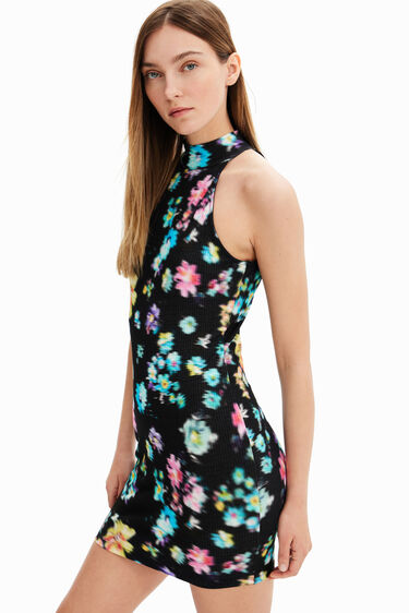 Vestido corto cuello halter | Desigual