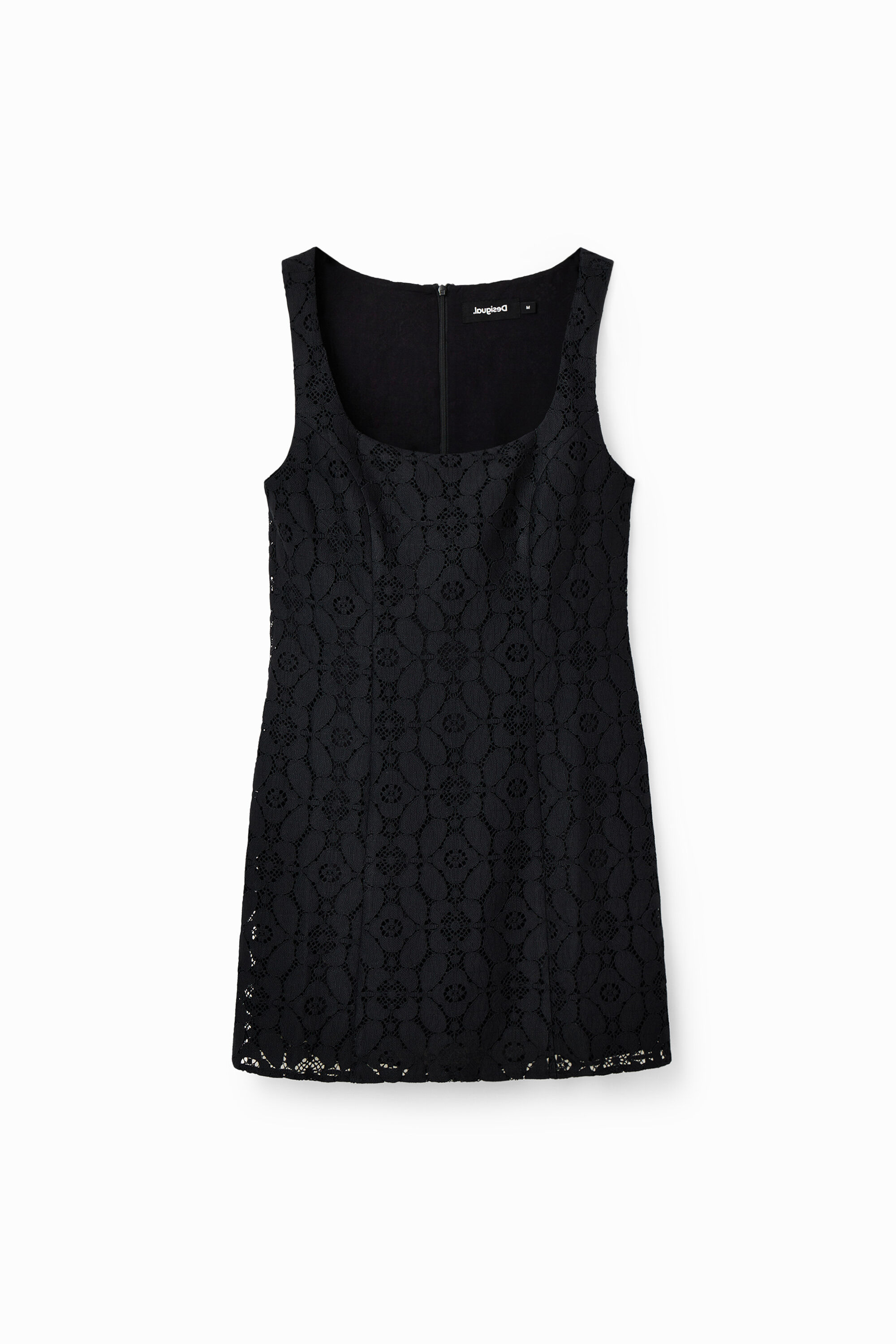 Shop Desigual Short Lace Dress In Black