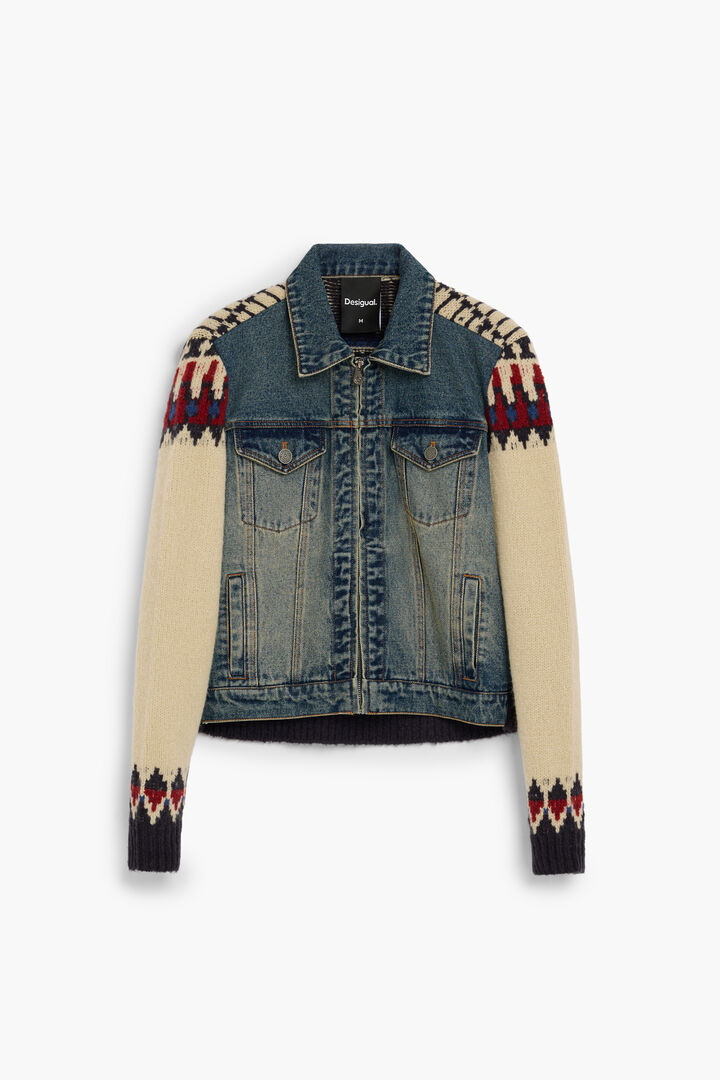 Combined denim jacket