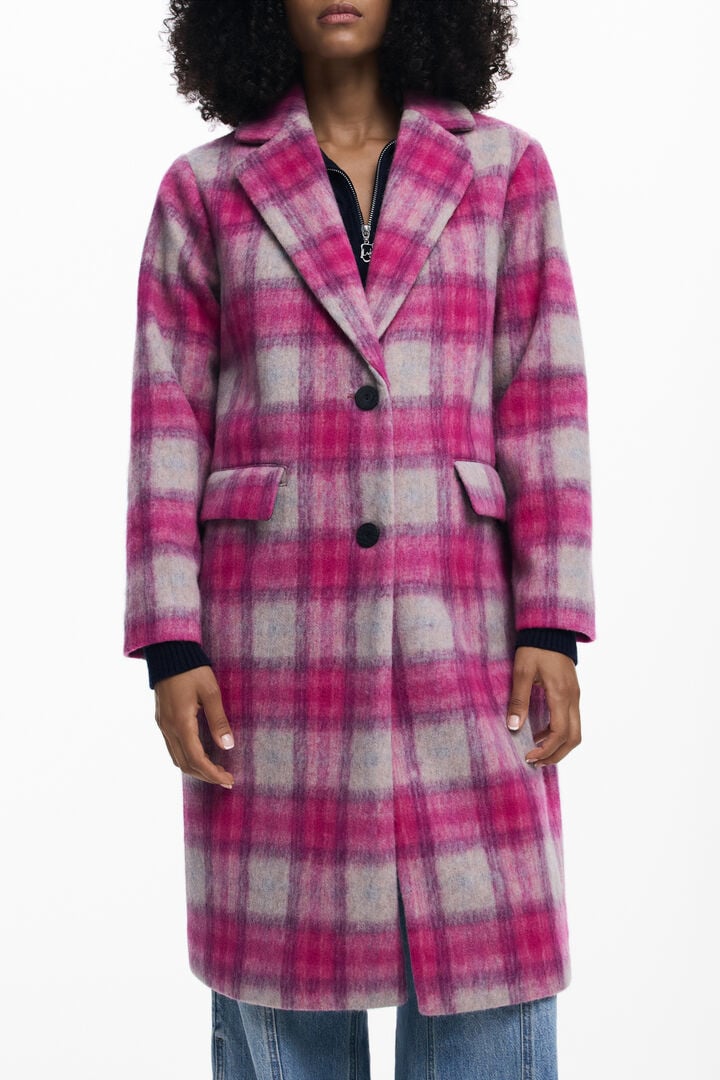 Manteau à carreaux rose | Desigual