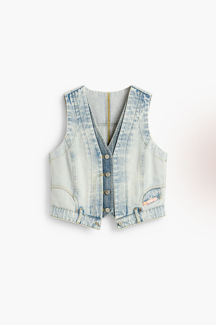 Combined denim vest