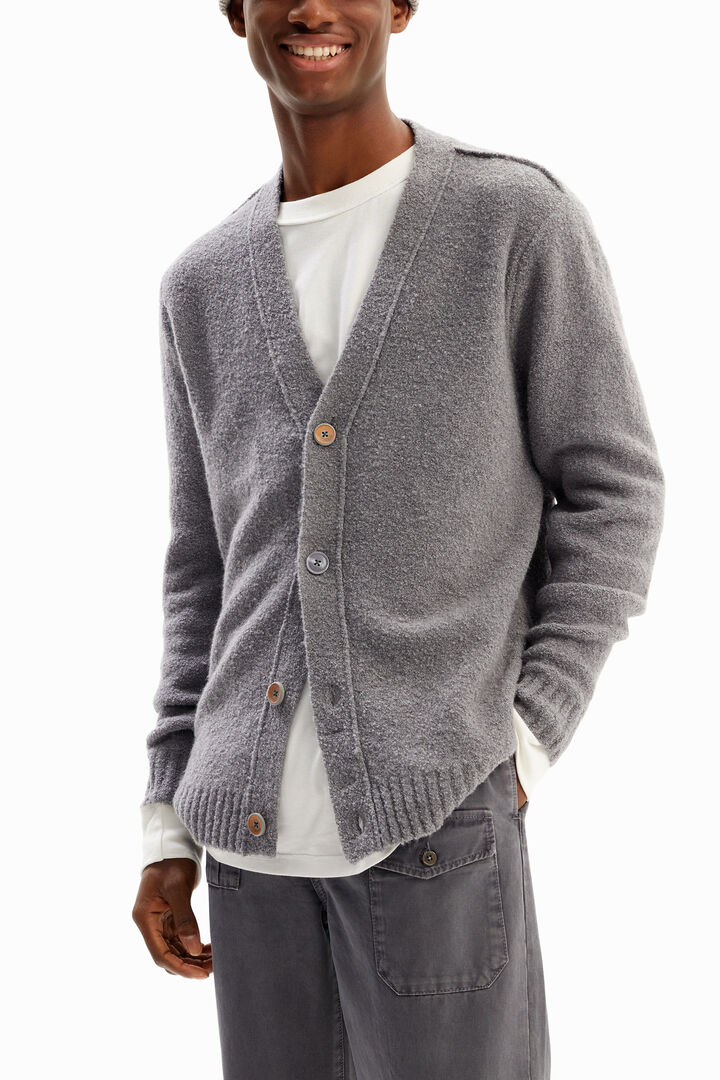 Plain textured cardigan | Desigual