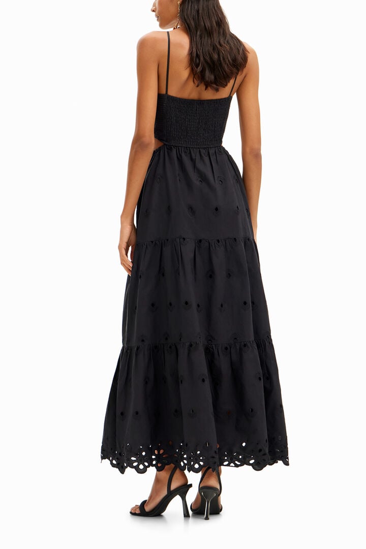 Vestido largo bordados cut-outs | Desigual