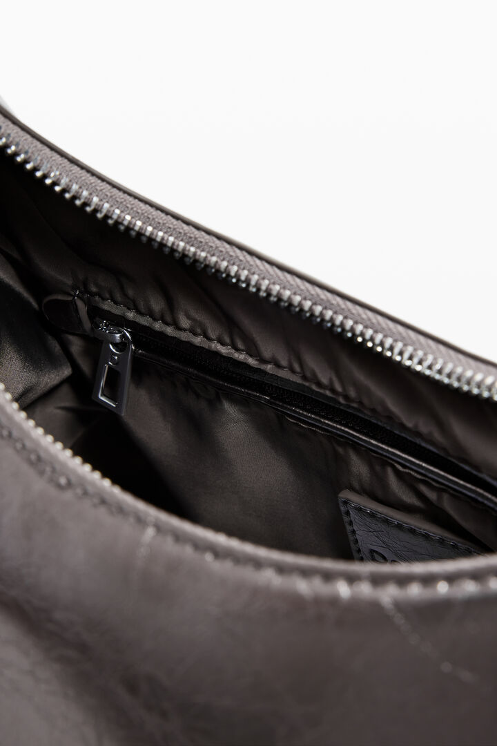 Metallic medium 3D logo bag with ruched handle | Desigual