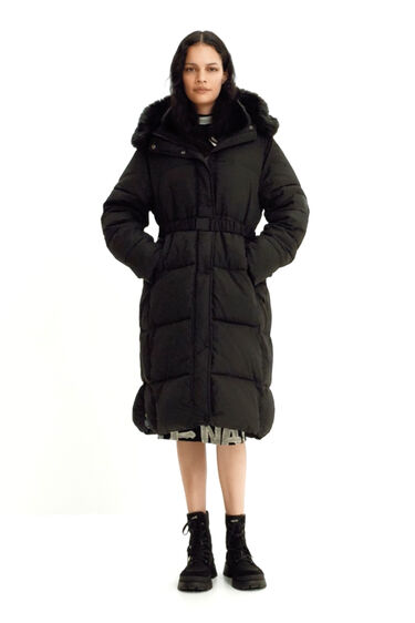 Abric llarg padded cinturó | Desigual