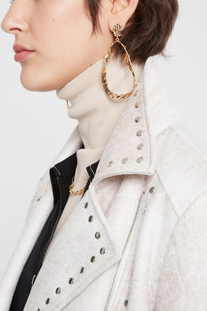 Biker jacket with fringe and studs | Desigual