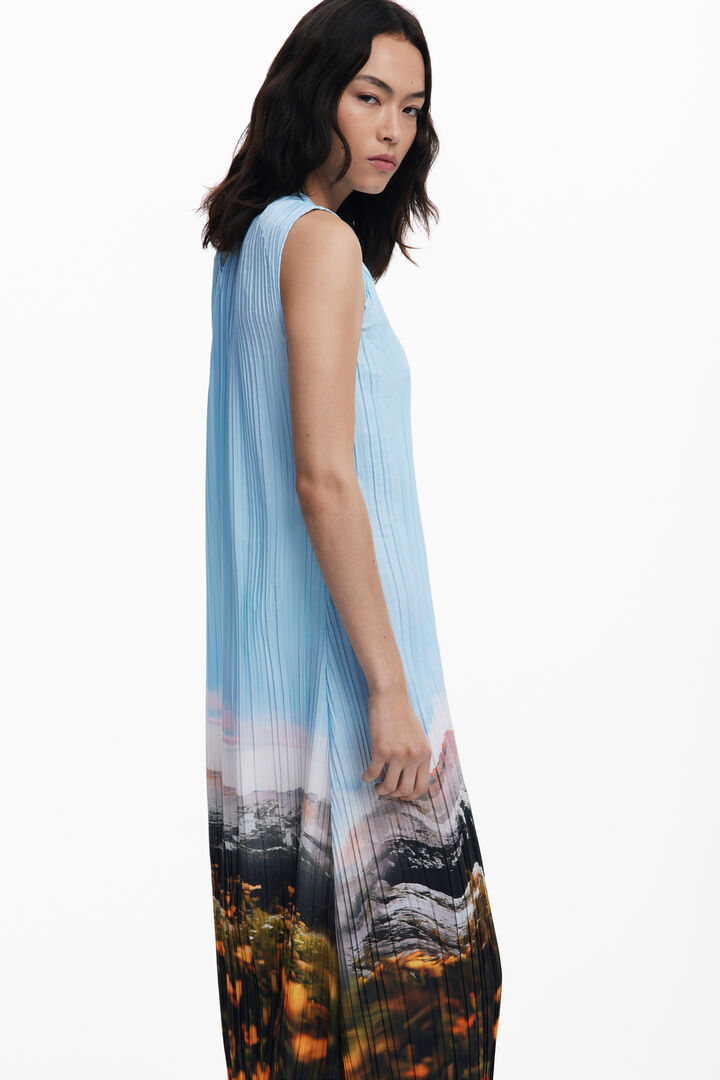 Vestido plisado paisaje | Desigual