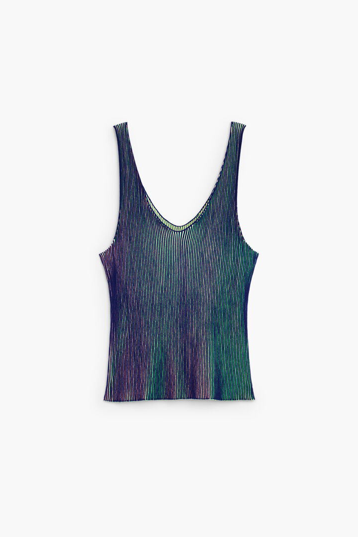 Iridescent knit strap top