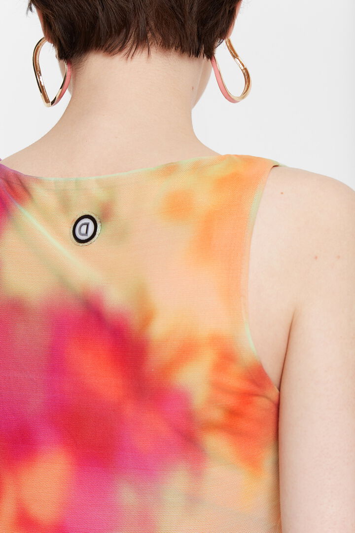 Tie-dye double layer flared dress | Desigual