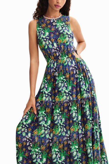 Vestido largo cut-out naturaleza | Desigual