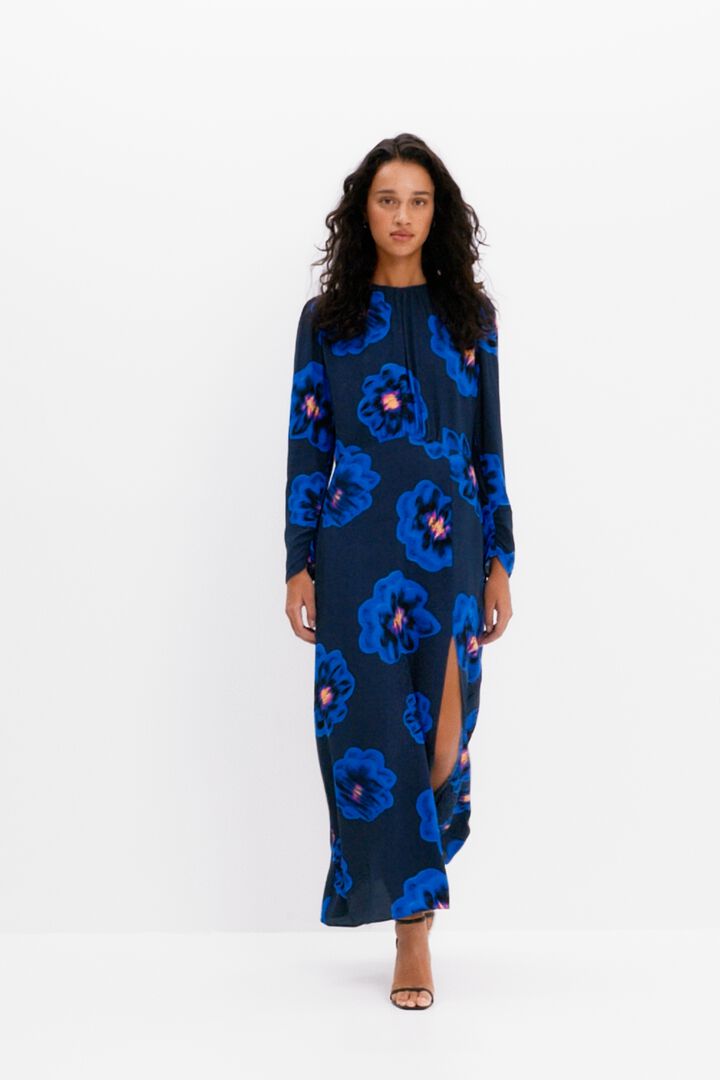 Long floral slit dress | Desigual