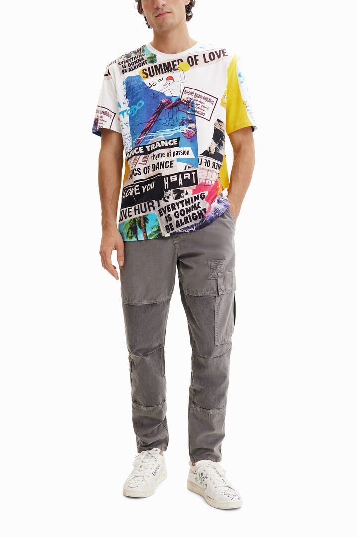 Camiseta manga corta periódico | Desigual