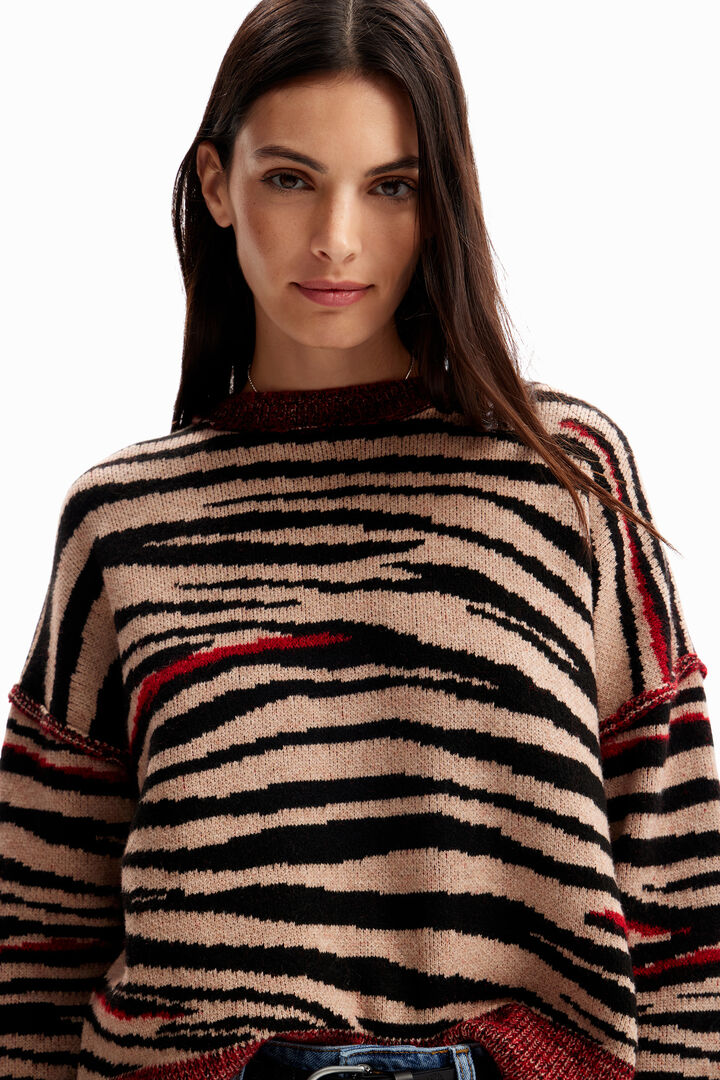Oversize zebra pullover | Desigual