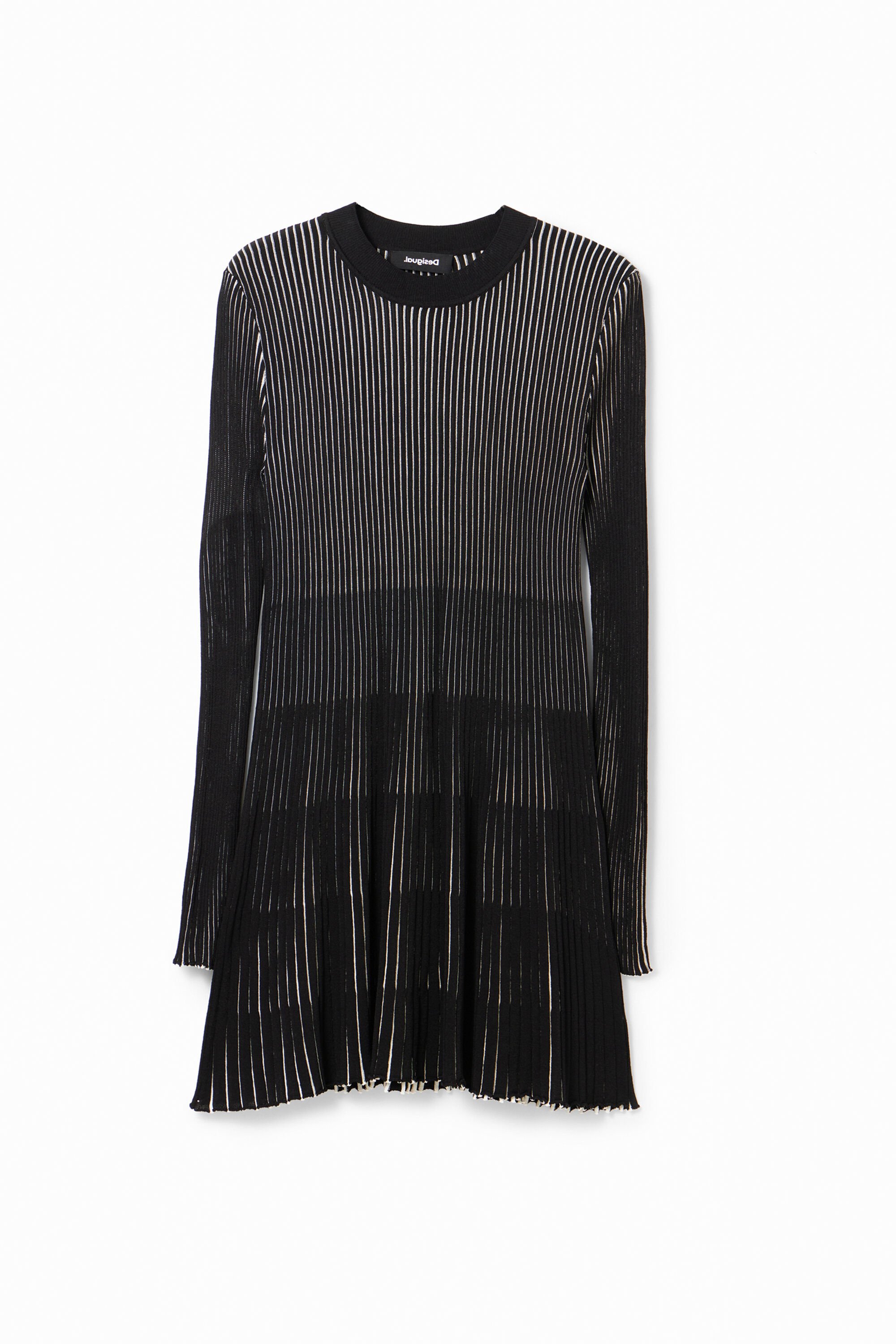 Desigual, Kurzes Kleid Rippstoff, Schwarz, XS