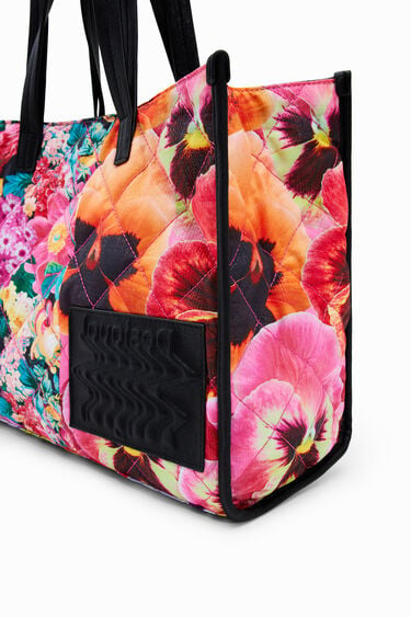 Extra large floral patchwork shopper bag | Desigual