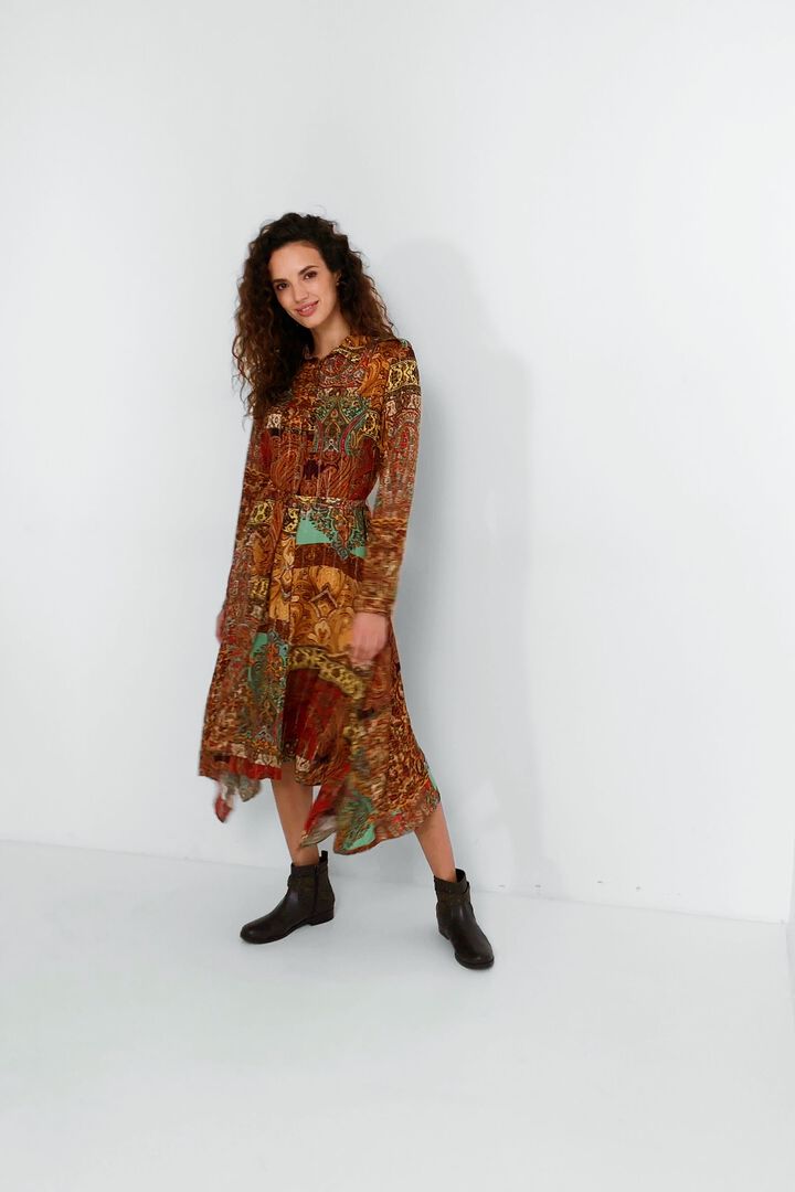 Shirt dress metallic print | Desigual