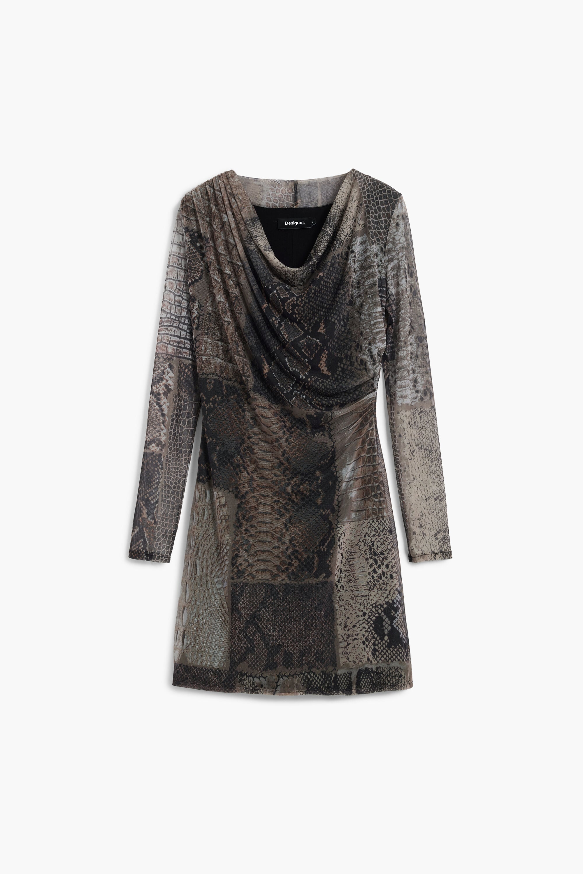 Vestido escote asimétrico animal