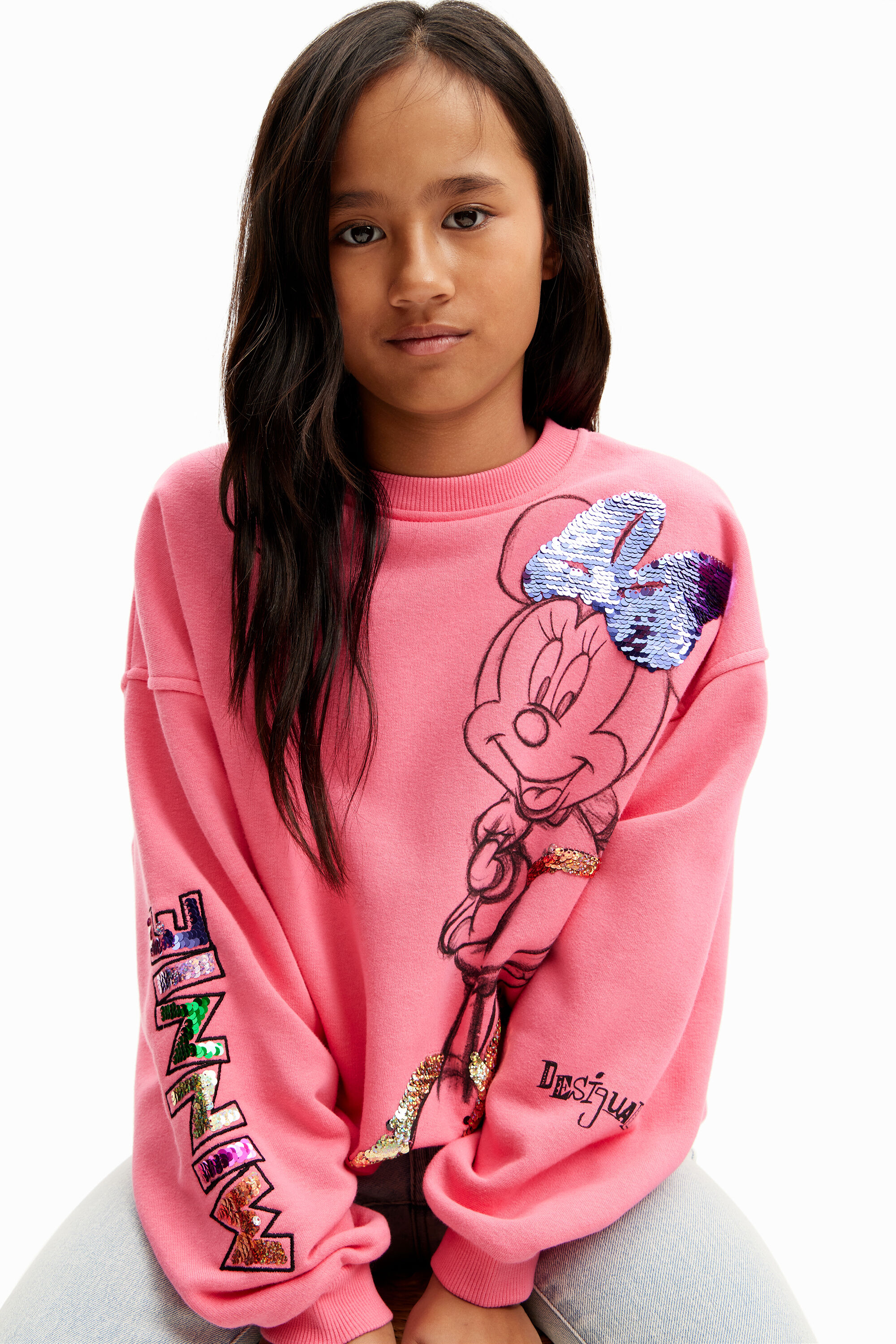 Sequinned Minnie Mouse sweatshirt - RED - S