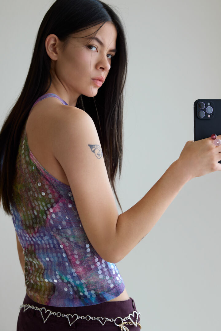 Halter paillette T-shirt | Desigual