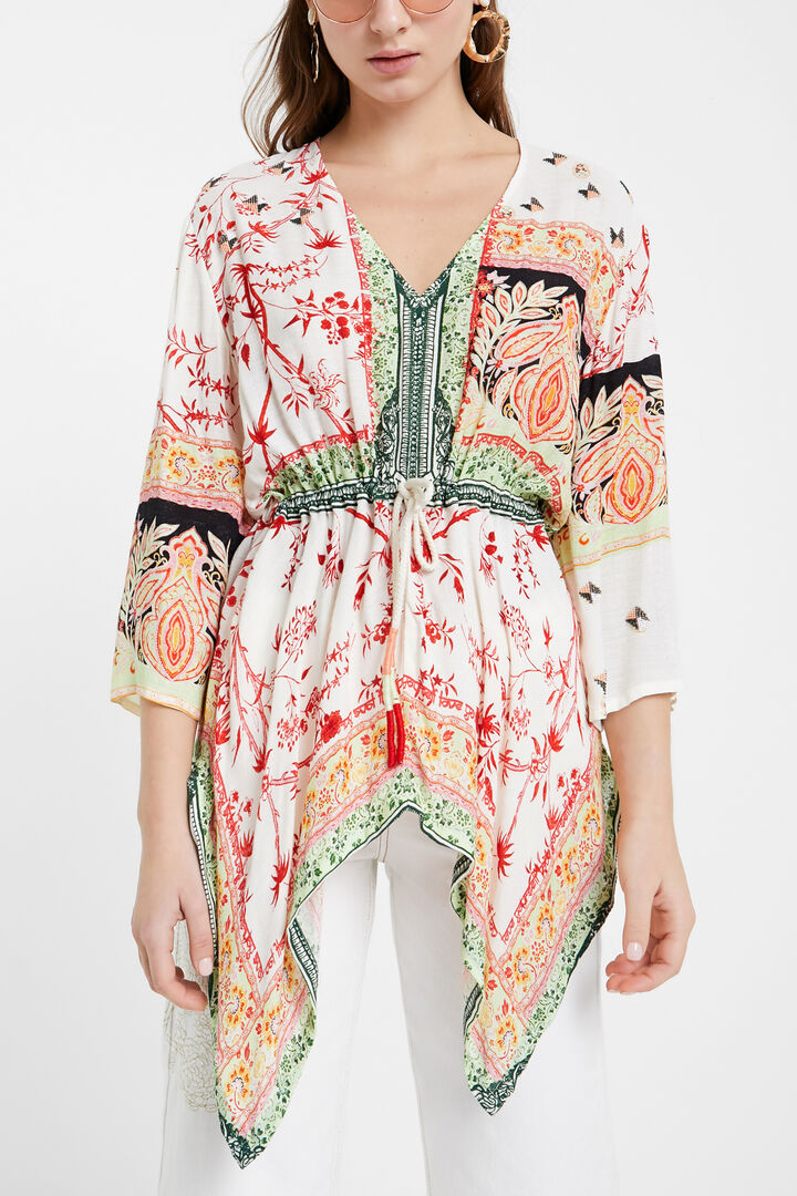 Kaftan blouse ethnic motifs | Desigual