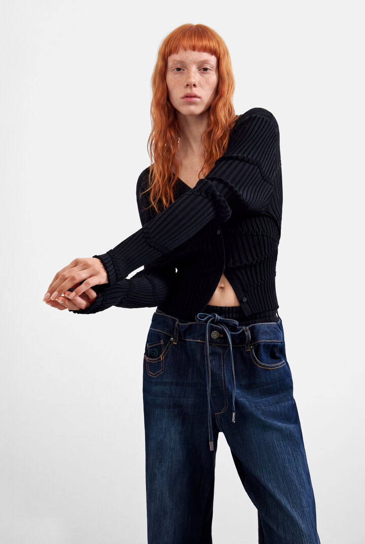 Pantalone jogger in denim