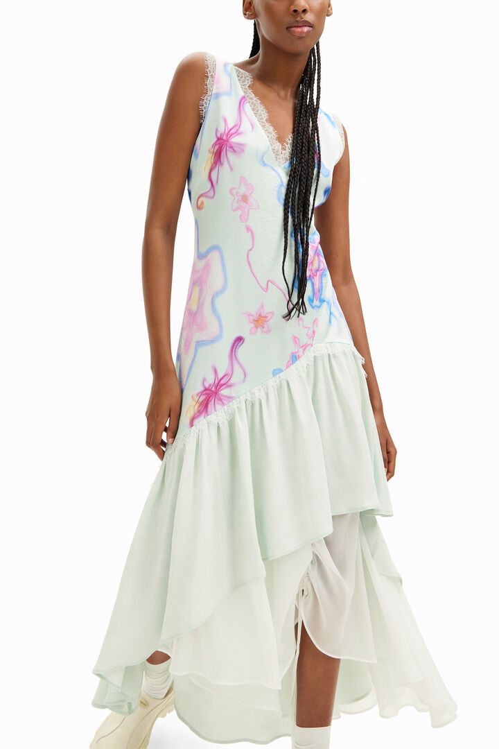 Collina Strada long multilayered strappy dress | Desigual