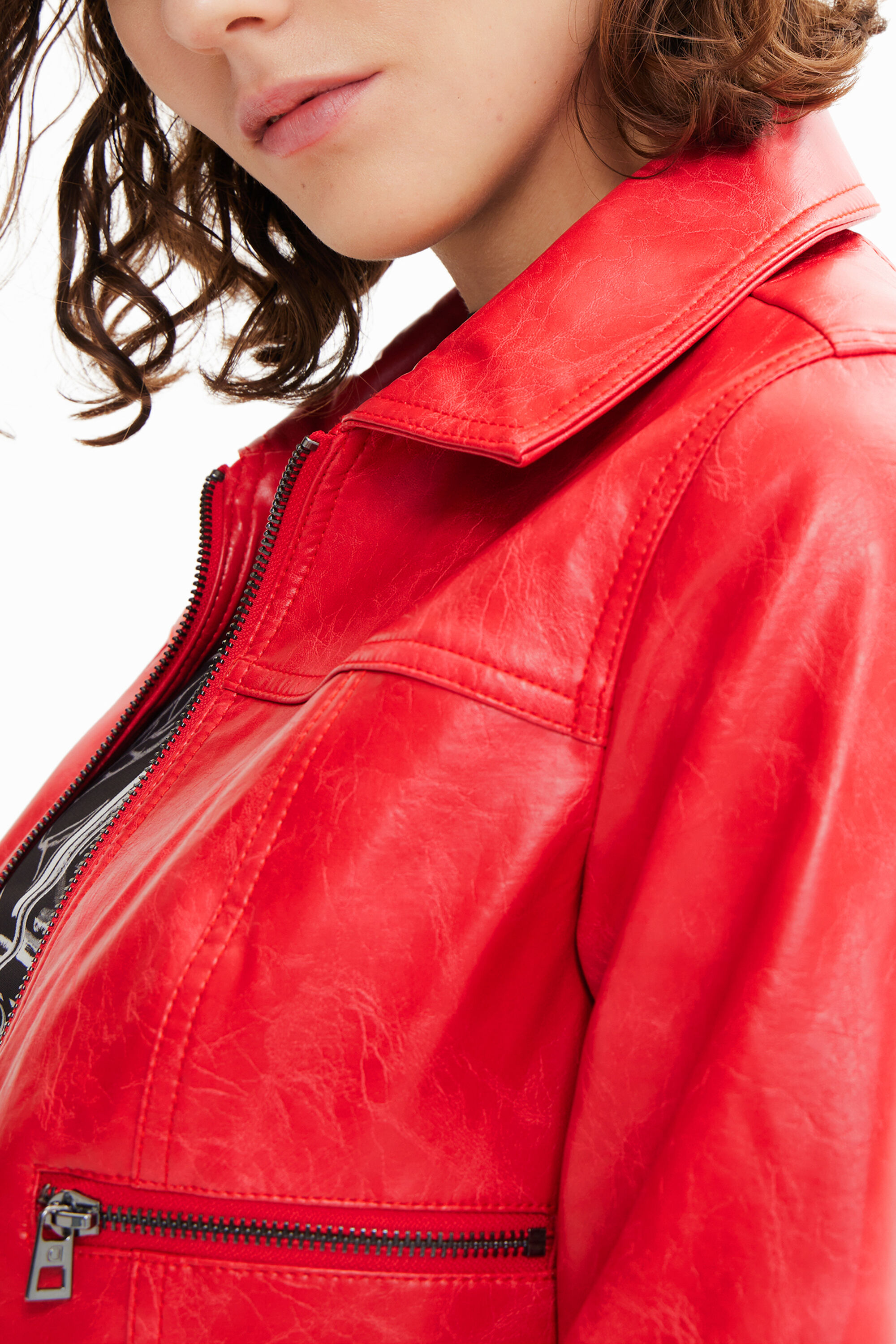 Veste desigual rouge deals
