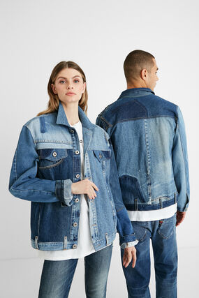 Giacca patch denim upcycling - Unisex