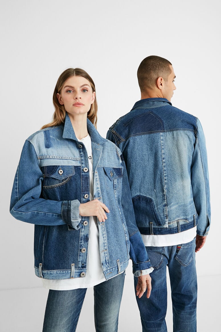 Upcycled patch denim jacket | Desigual