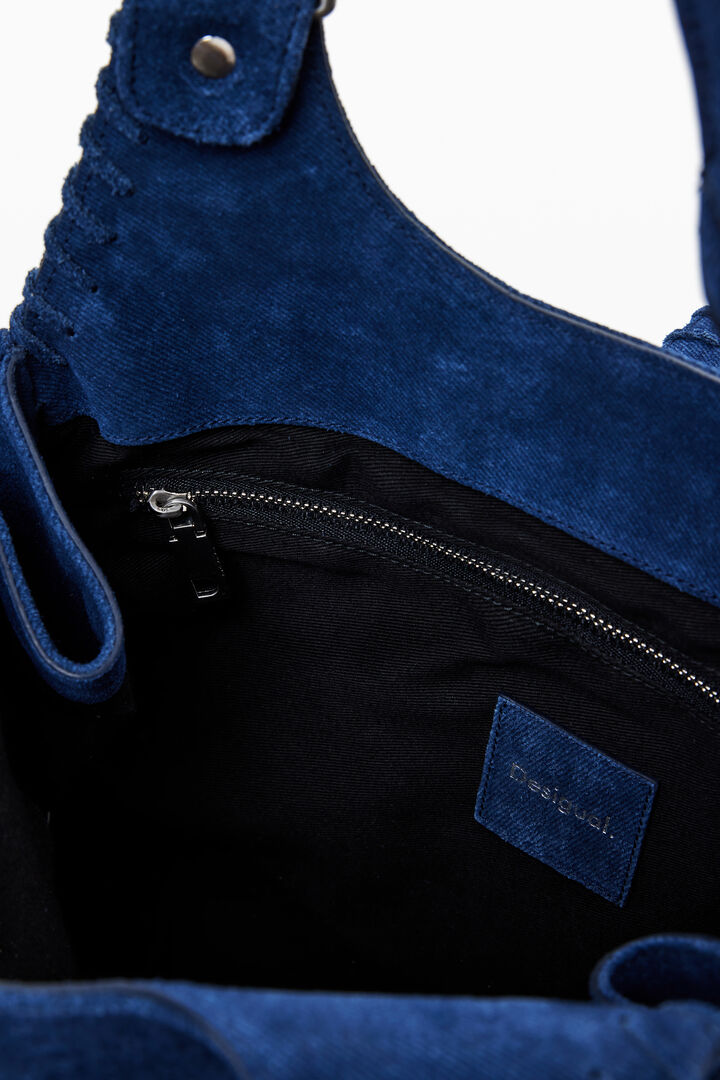 Medium woven leather bag | Desigual