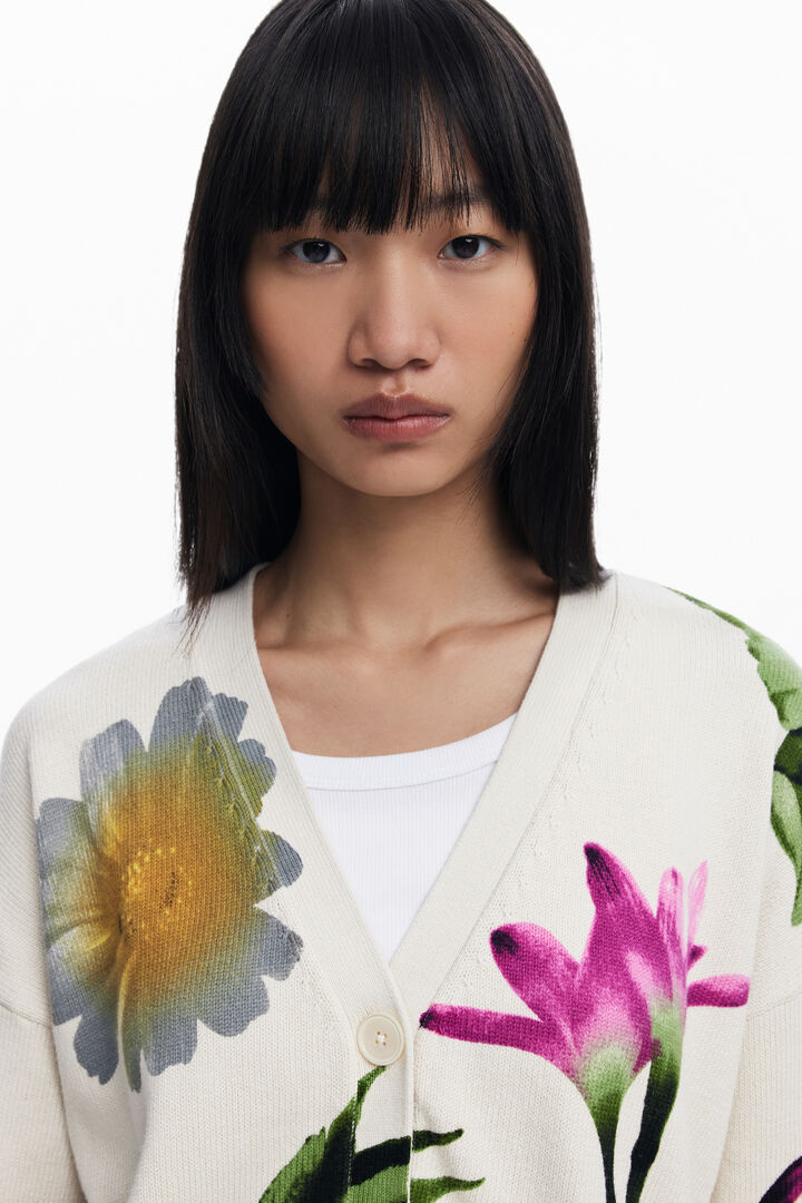 Cárdigan estampado flores | Desigual