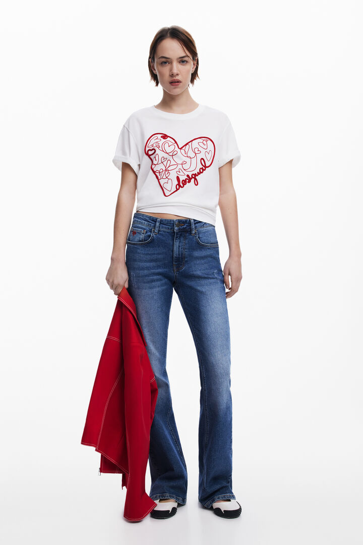 Camiseta cordón corazones | Desigual