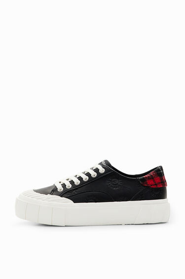 Sneakers met plateauzool en ruitjes | Desigual