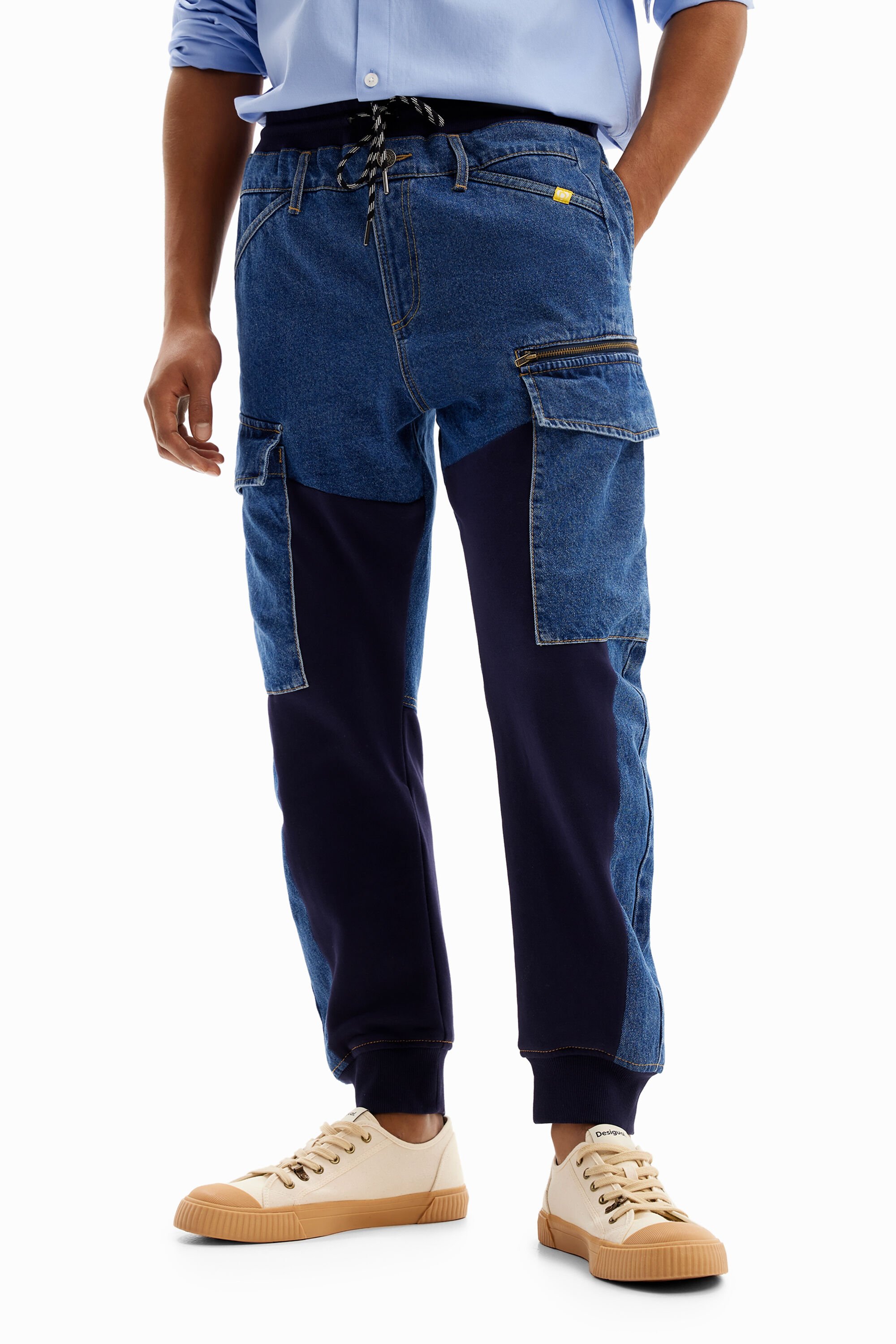 Shop Desigual Hybrid Jogger Jeans In Blue