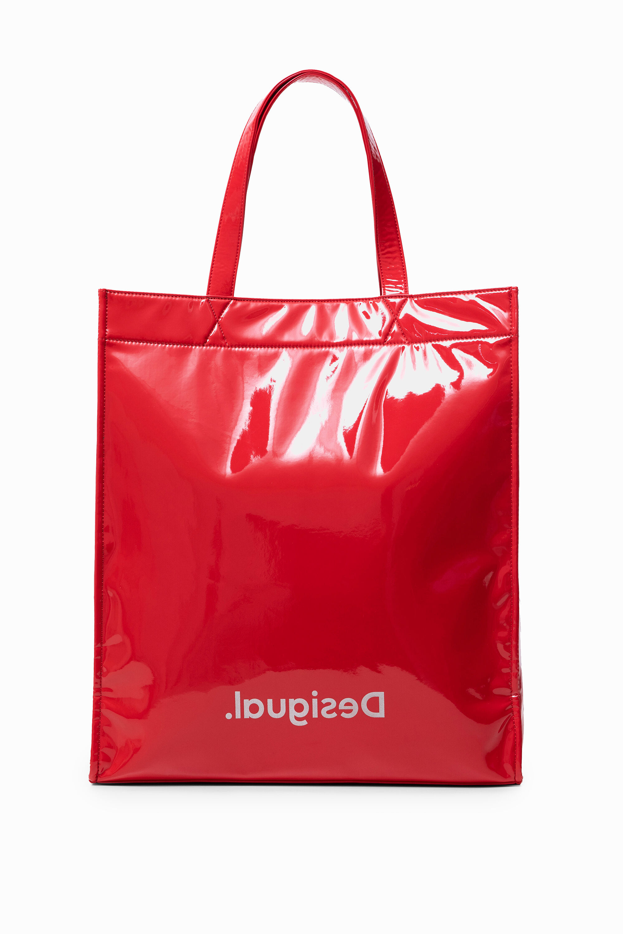 Sac desigual rouge vernis clearance