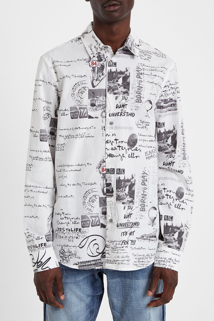 Camisa lettering e ilustrações | Desigual