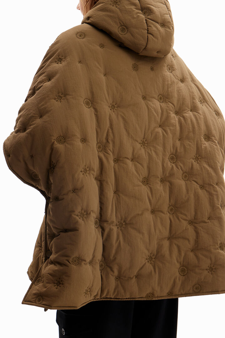 Embroidered quilted poncho | Desigual