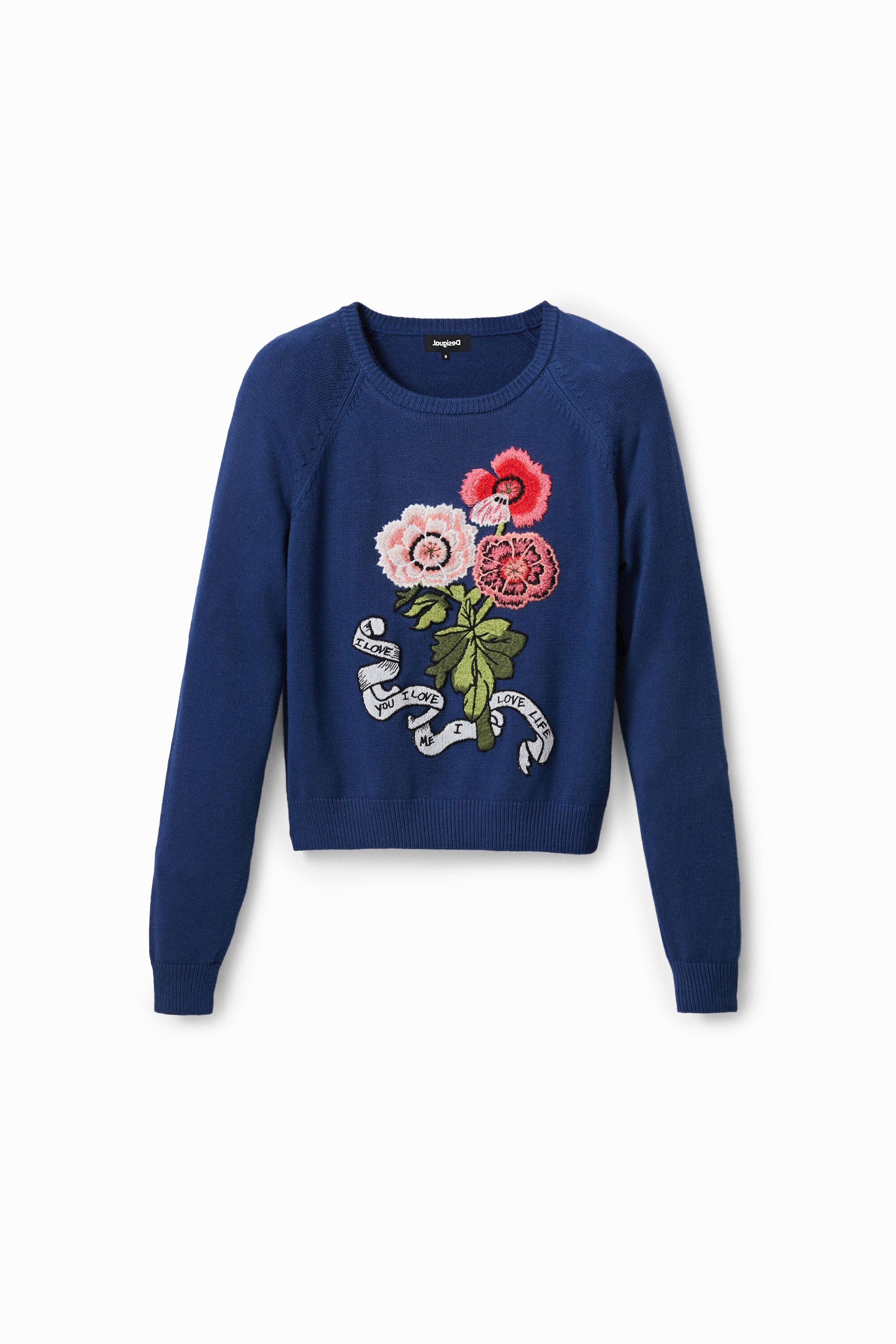 Embroidered flower sweater shop